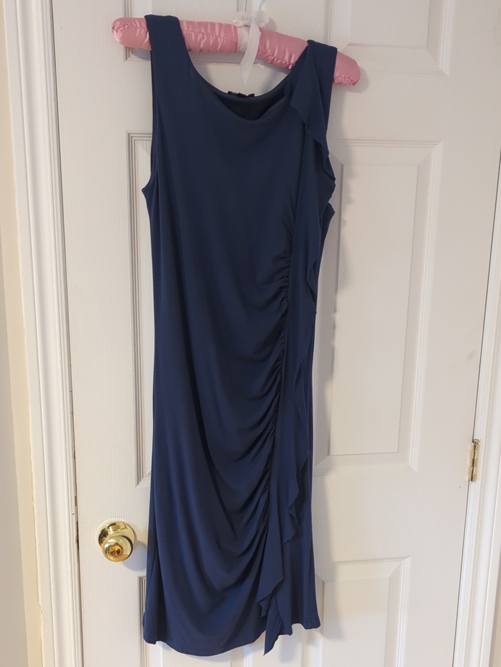 le chateau Blue Ruffle-Detail Dress